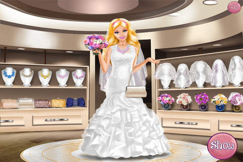 芭比公主买婚纱 - 化妆换装养成沙龙，女生儿童教育小游戏免费 screenshot 2