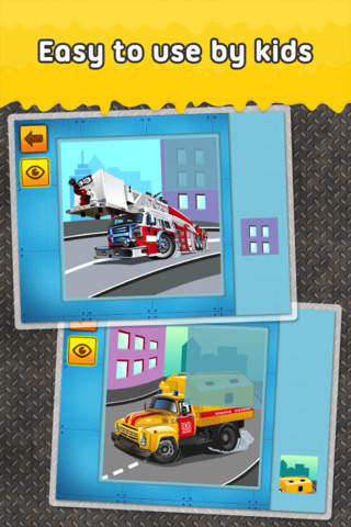 Fire Engines and other Trucks : puzzle game for little boys and preschool kids : Free screenshot 4