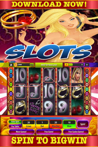 777 Classic Casino Slots Of Cherry Love : Game Free ! screenshot 3