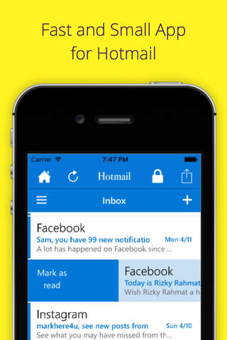 Soft for Hotmail - with Lock Feature screenshot 2