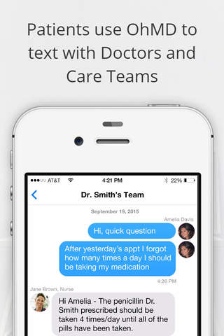 OhMD HIPAA Compliant Texting screenshot 2