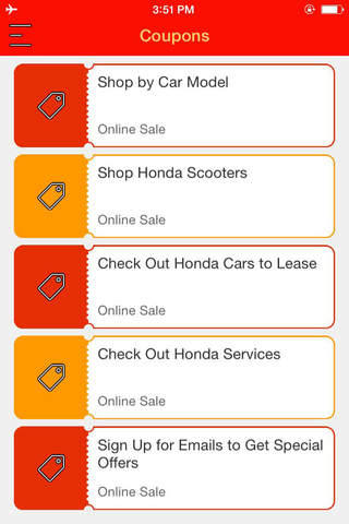 Coupons for Honda screenshot 2