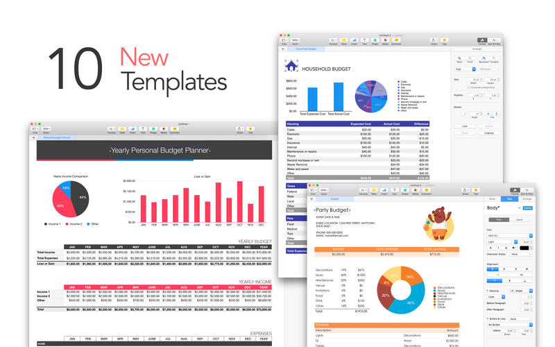 Templates for Numbers on the Mac App Store