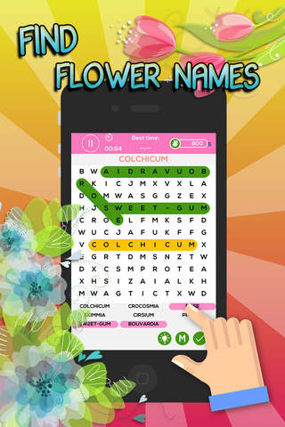 Word Search Flower in the Garden Free screenshot 2