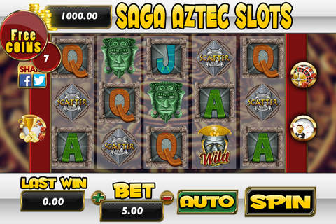 Aba Saga Aztec Slots - Roulette and Blackjack 21 screenshot 2
