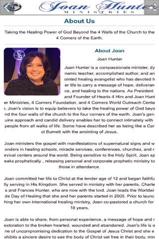 Joan Hunter Ministries screenshot 2
