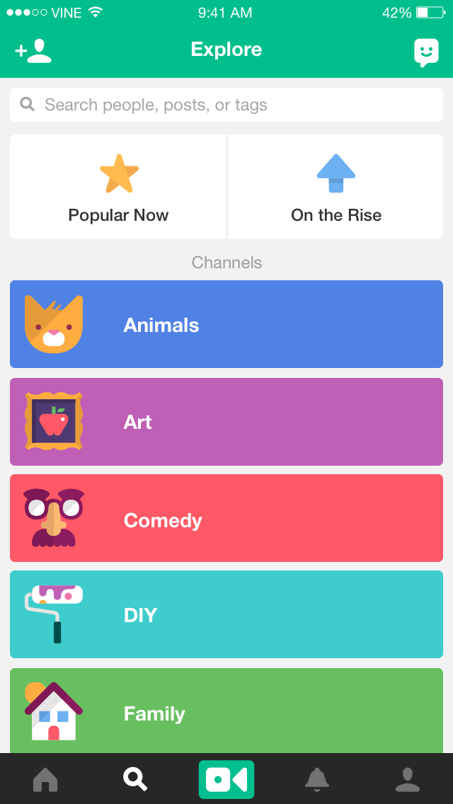Screenshots of Vine for iPhone