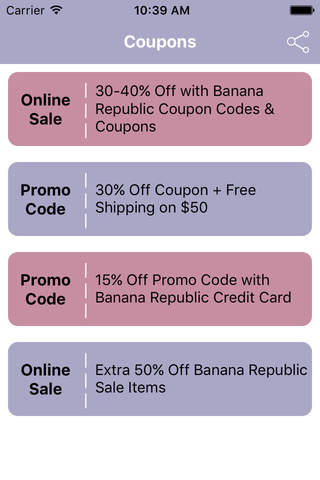 Coupons for Banana Republic Shopping App screenshot 2
