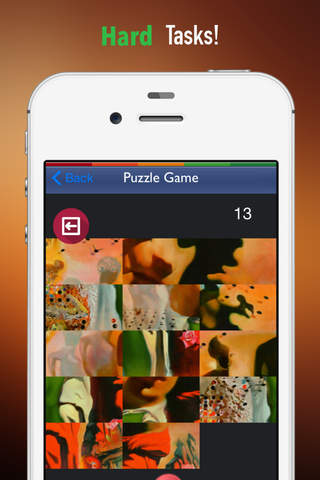Memorize Art for Salvador Dali by Sliding Tiles Puzzle: Learning Becomes Fun screenshot 4