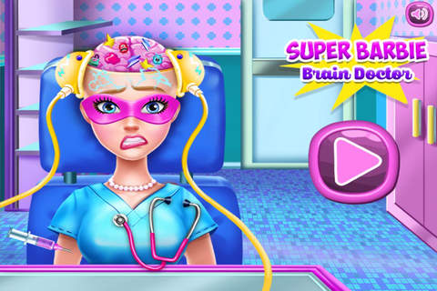 芭比超人脑部手术 - 化妆换装养成沙龙，女生儿童教育小游戏免费 screenshot 4
