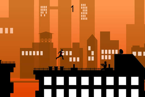 Agent Running In Vector City Roofs - Cool Addictive Vector Game For iPhone screenshot 2