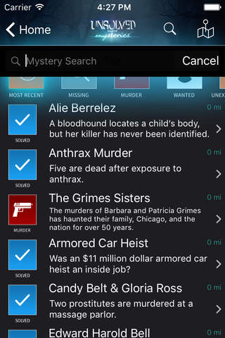 Unsolved Mysteries Mobile App screenshot 2