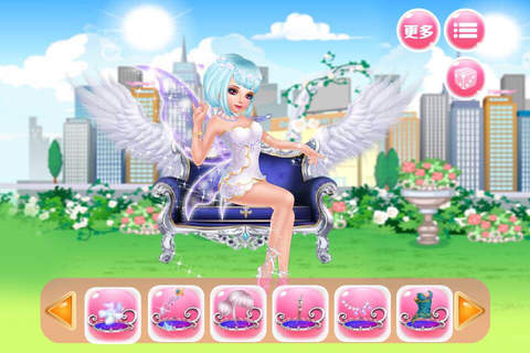 天使的翅膀 - 魔法美少女梦幻城堡衣橱女孩游戏免费 screenshot 4