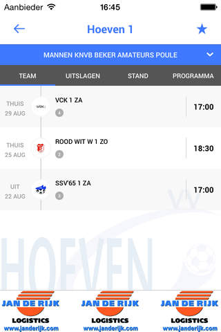 VV Hoeven screenshot 2