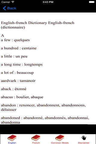 Learn to Speak French Free French English Dictionary Dictionnaire Francais Anglais screenshot 3