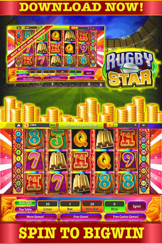 Lucky Slots: Of Car racing Spin Rugby! screenshot 2