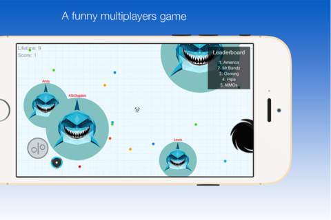 Hungry White Shark Slither - New Version of Snake Slither.IO screenshot 2