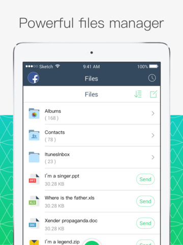 Screenshots of Xender for iPad