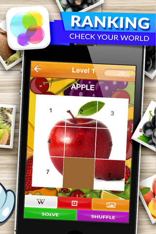 Slide Me Puzzle : Fruit Tiles Quiz  Pictures Games screenshot 2