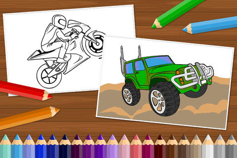 Kids & Play Cars, Trucks, Emergency & Construction Vehicles Coloring Book screenshot 4