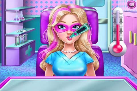芭比超人脑部手术 - 化妆换装养成沙龙，女生儿童教育小游戏免费 screenshot 3