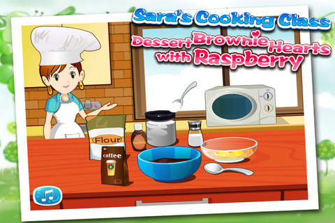 Sara's Cooking Class - Dessert Brownie Hearts with Raspberry screenshot 2