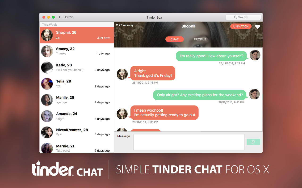 chat for tinder mac