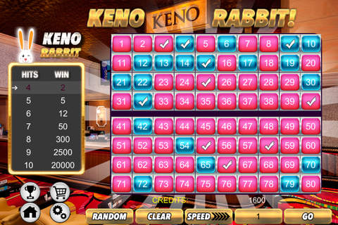 ``` $$$ ``` - A KENO RABBIT FREE - FREE Las Vegas KENO Casino Game screenshot 2