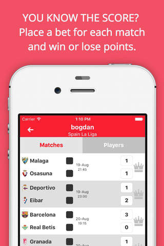 !Bet With Friends - Spain La Liga Edition - Fantasy football app screenshot 2