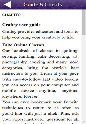 App Guide for Craftsy screenshot 2
