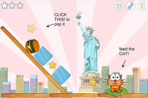 Foodie Cat Around the World - Cut the rope like Physics Puzzle Game screenshot 2