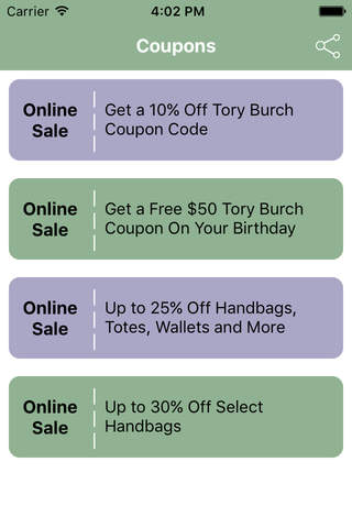 Coupons for Tory Burch App screenshot 2
