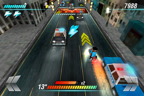 Crafting Rider | Motorcycle Racing Game vs Police Cars screenshot 4