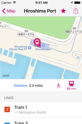 Hiroshima Rail Map Lite screenshot 2