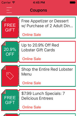 Coupons for Red Lobster Restaurant screenshot 2