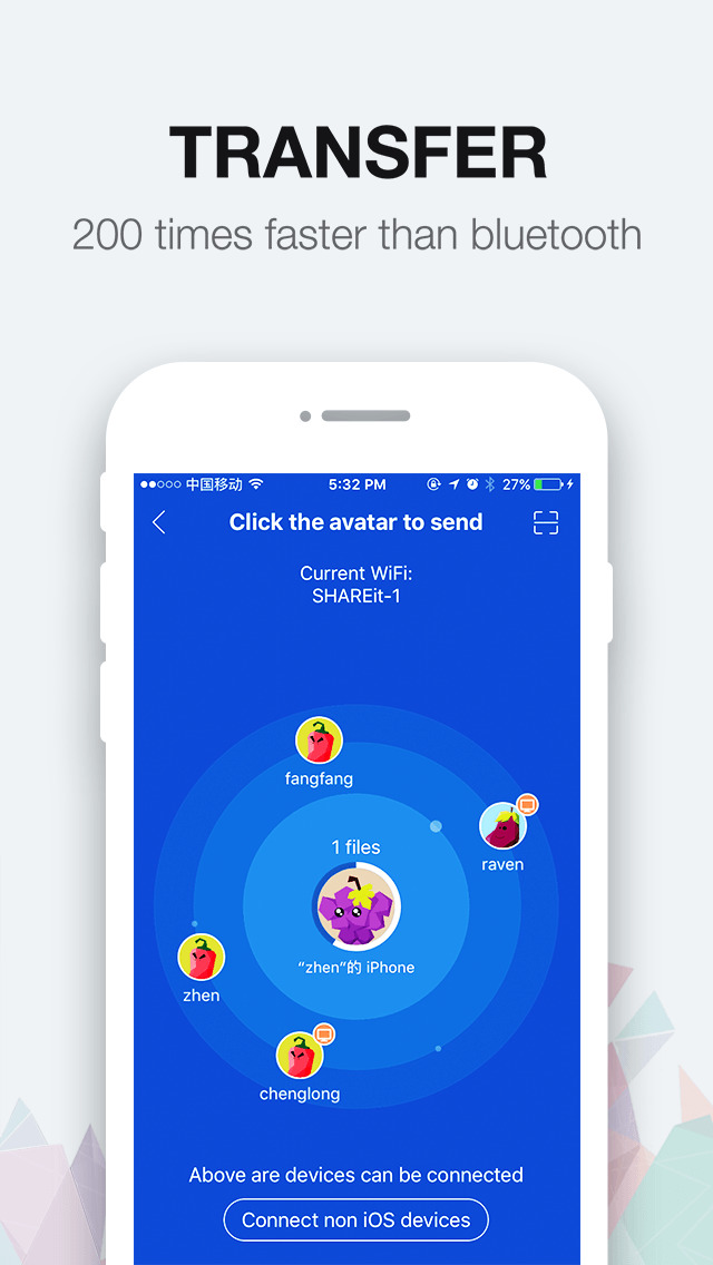 Screenshots of SHAREit for iPhone
