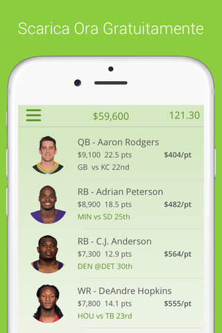 Daily Fantasy Football Lineups - For One Day Fantasy Sports Leagues And Fanduel screenshot 3