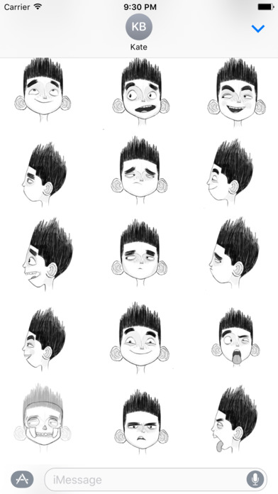 Spiky Hair Boy emoticons - Facial Expression screenshot 2