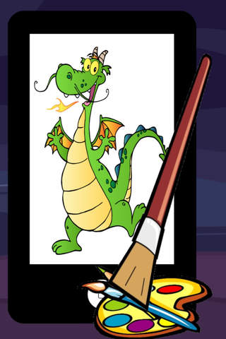 Kids Coloring Book Game - Pete Knight and Dragon Drawing and Painting screenshot 2