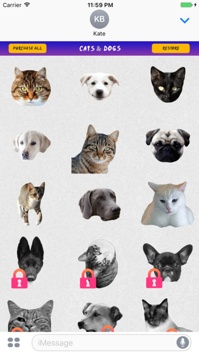 Cats and Dogs Message Stickers screenshot 2
