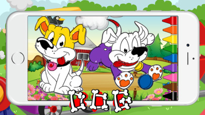 Cute Dog Coloring Paint - Activities Finger Pages screenshot 2