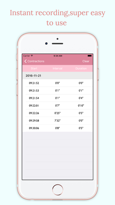Contraction Recorder+ – Pregnancy tracker for mom screenshot 2