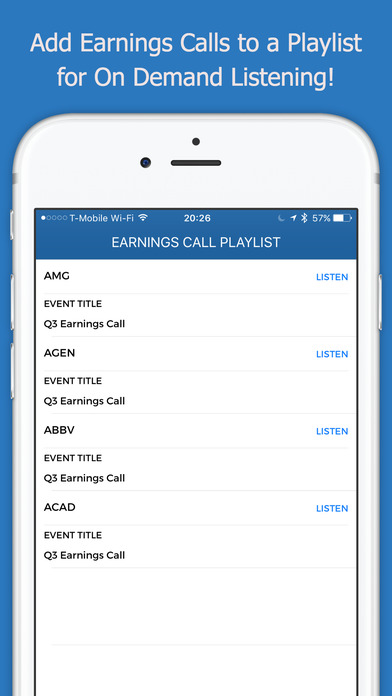 Stock Earnings Calendar with Conference Calls screenshot 3