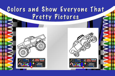 Monster Truck Coloring Book - Kids to Paint screenshot 4
