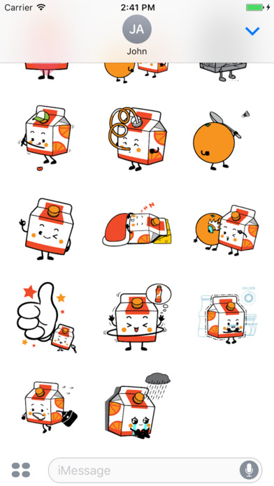 Orange Milk Animated Stickers screenshot 2