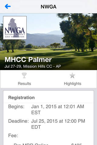 National Women's Golf Association screenshot 2