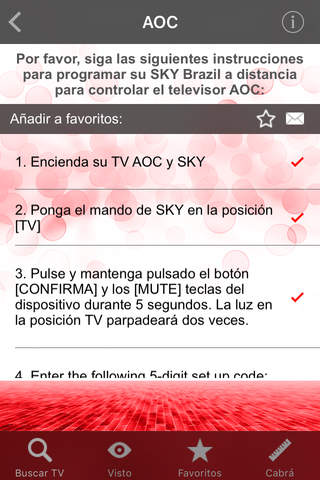Remote Controller Codes for SKY Brazil screenshot 2