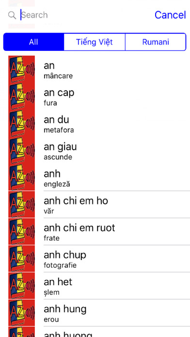 Audiodict Tiếng Việt Tiếng Rumani tự điển âm thanh screenshot 2