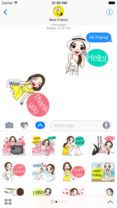 Pretty Modest Girl ● Emoji&Stickers for iMessage screenshot 2