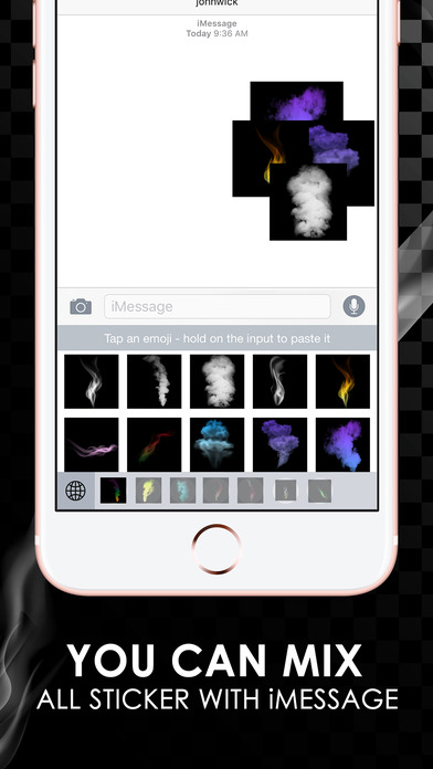 Smoke Art Emoji Stickers Keyboard Themes ChatStick screenshot 3